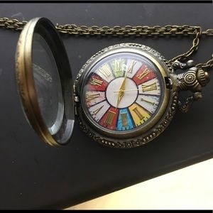 Brass multicolor face pocket watch